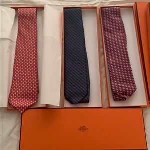 Hermes ties 3 pieces